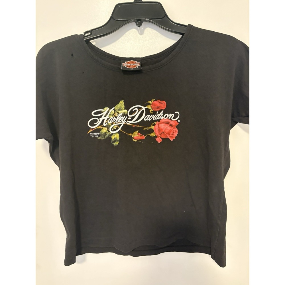 Vintage Women's Harley Davidson 3D Emblem Dubai Shirt Size Med